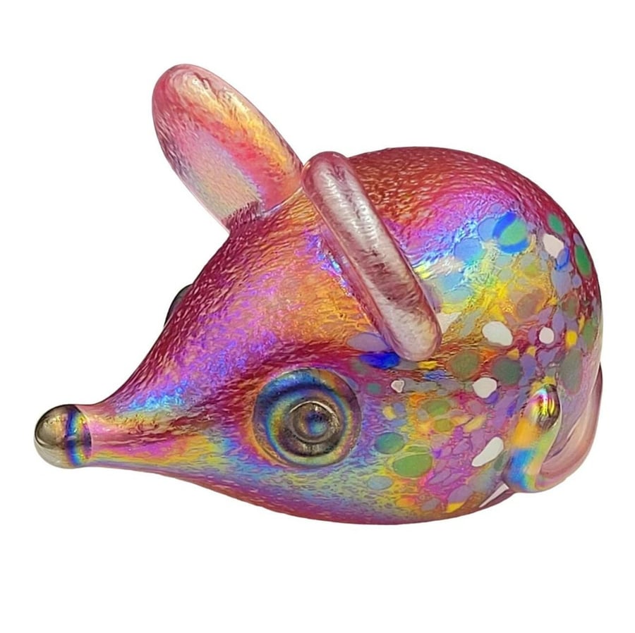 HANDBLOWN GLASS MOUSE Iridescent Paperweight Or... - Folksy