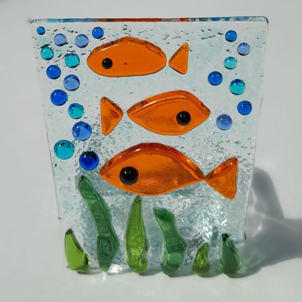 Fused Glass Fish Tealight Holder 