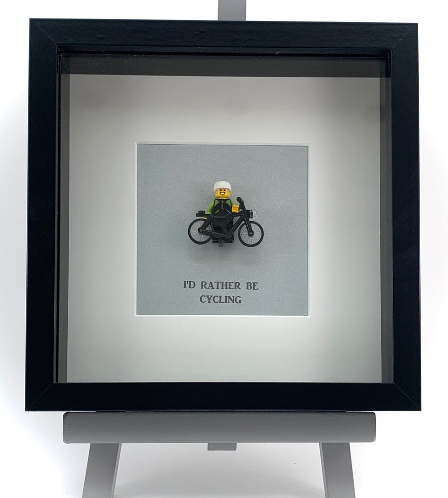 I'd Rather be Cycling custom mini Figure frame.