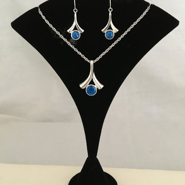Wishbone Pendant and Earring Jewellery Set