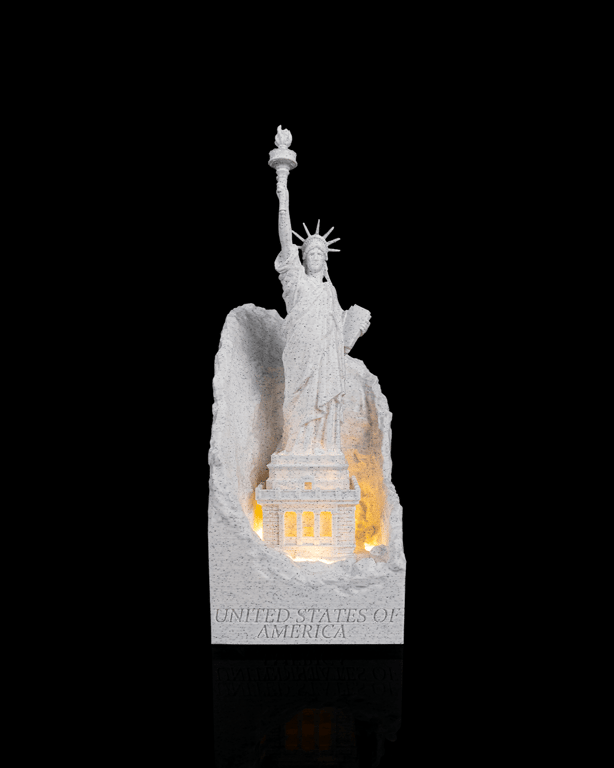 Statue of Liberty USB Lamp – 24cm 3D Printed USA Souvenir Night Light, Warm LED 