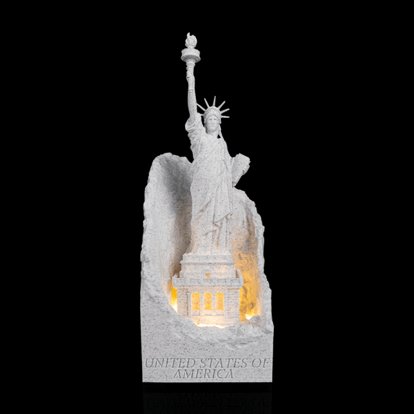 Statue of Liberty USB Lamp – 24cm 3D Printed USA Souvenir Night Light, Warm LED 