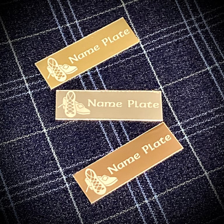 50mm x 15mm Jig shoes Irish dancing themed Personalised Trophy Engraving Plate