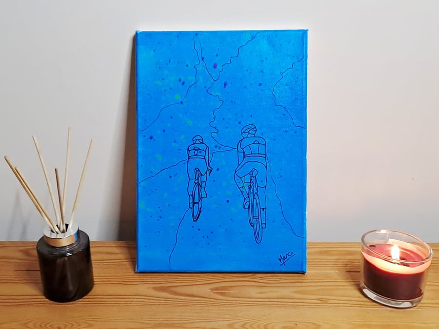 Outside – Original Cycling Art Acrylic Painting
