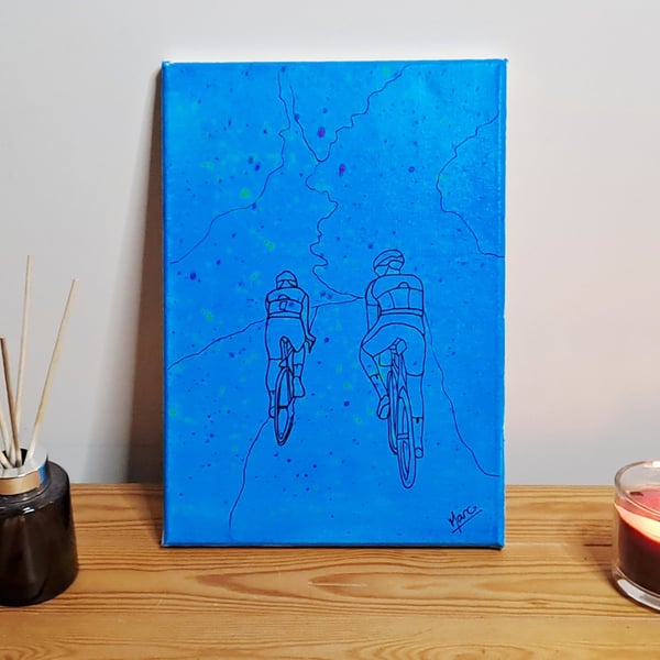 Outside – Original Cycling Art Acrylic Painting