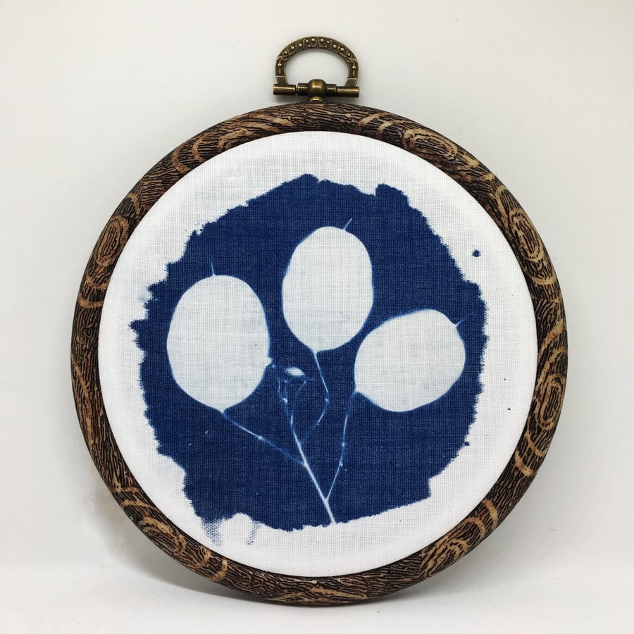 Cyanotype Fabric Print  -  Embroidery Hoop (3)