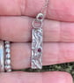 Silver and garnet fused pendant and chain - Image 2