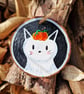 Cat pumpkin art, Halloween Decoration, Autumn Decor, Ghost art, White cat art - Image 3