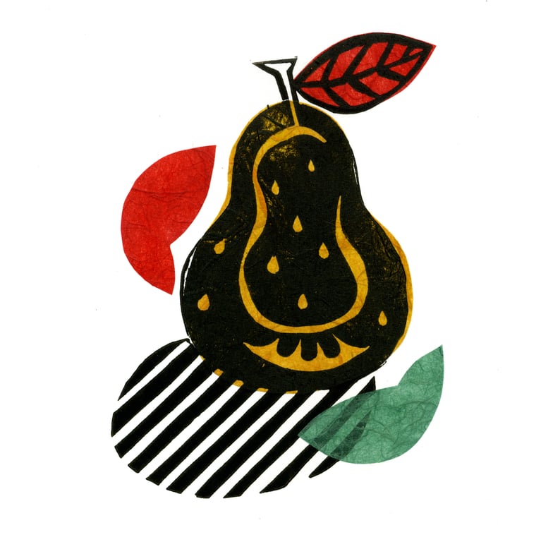 Amber Pear Pop Linocut 10 of 10
