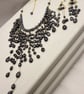  Cascading Sparkle Necklace With Black Pearls and Black Spinel - Image 7