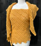 Egg yolk yellow merino wool asymmetrical oversized scarf wrap shawl  - Image 2