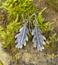 Sterling silver oak leaf earrings