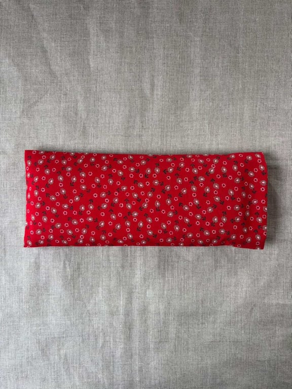 Red floral lavender and flax eye pillow