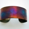 Coloured steel trees cuff, Multi coloured stainless steel plant bangle