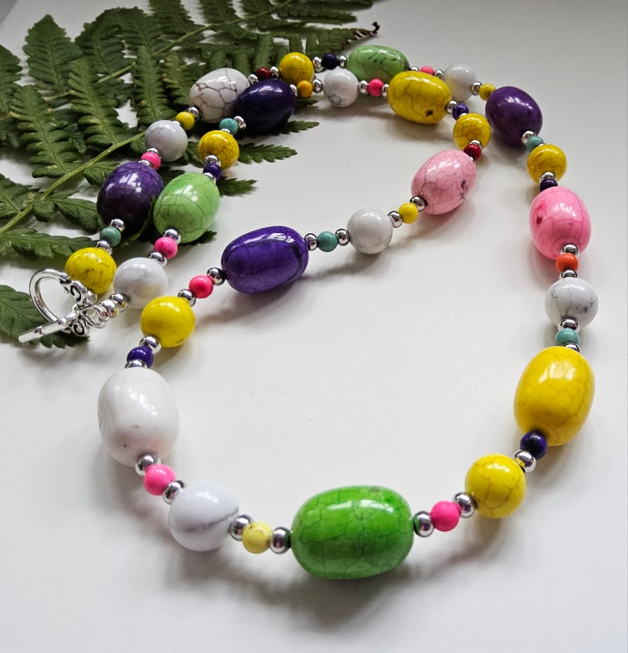 Artisan Colourful Howlite Necklace 