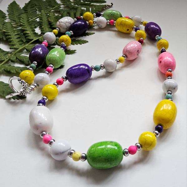 Artisan Colourful Howlite Necklace 