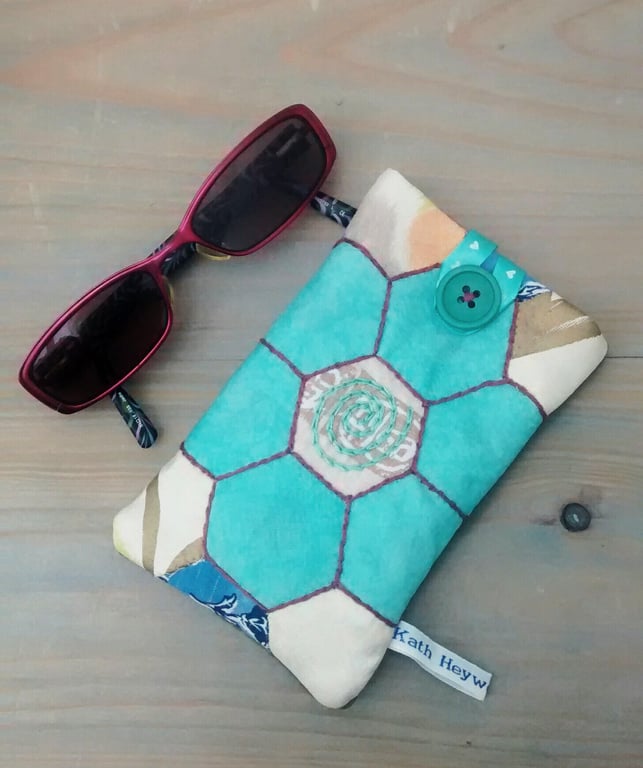 Glasses Case, Hexagon Patchwork Design 