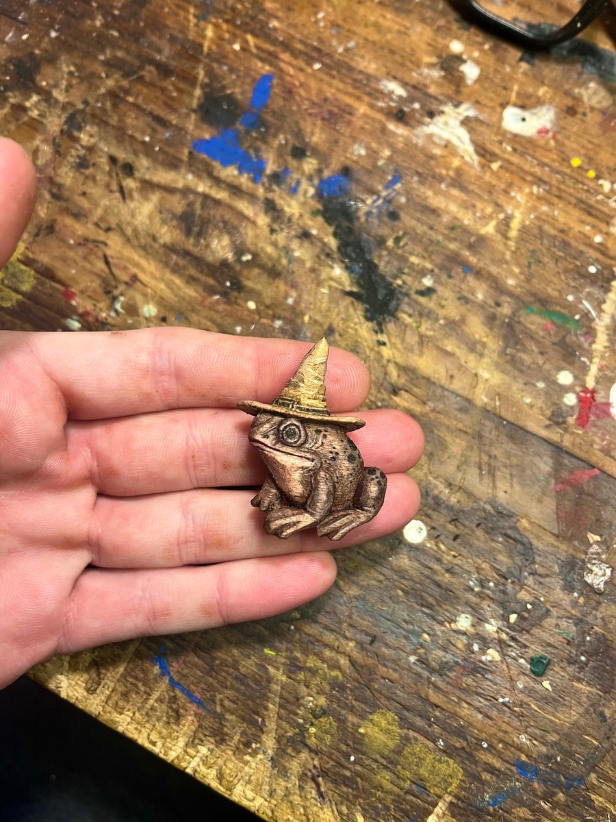 Hand Carved Wizard Toad Pendant