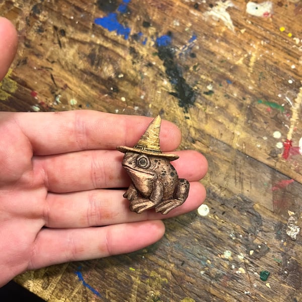 Hand Carved Wizard Toad Pendant