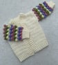 Cream Bobble Sleeve Cardigan - Handmade Crochet Baby & Children's Cardigan