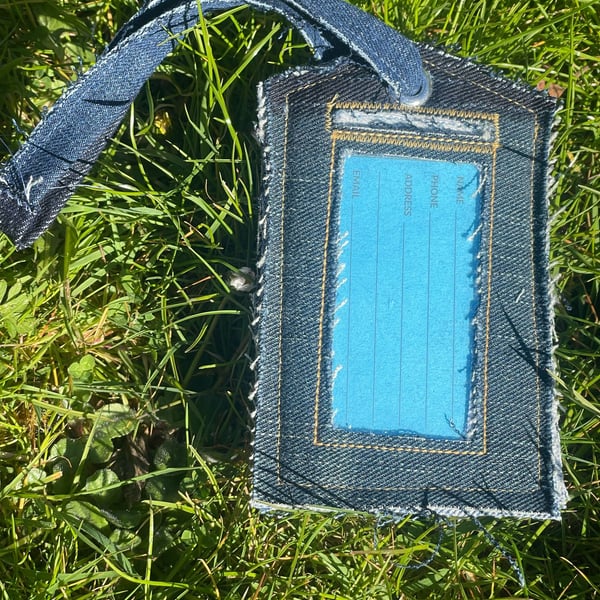 Denim Luggage Tag