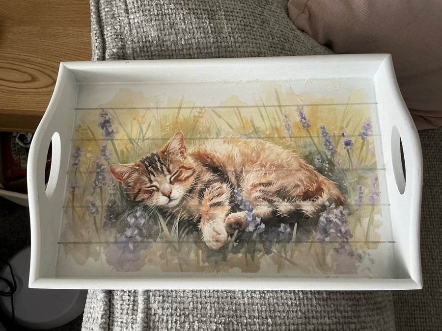Sofa Tray. Cat Lover Gift. Chair storage.
