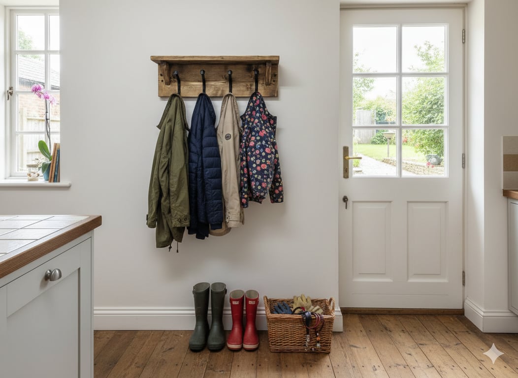 Coat Rack - Coat Hooks - Key Hooks - Shelf 