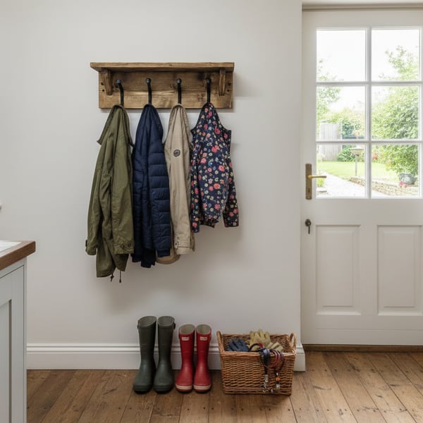 Coat Rack - Coat Hooks - Key Hooks - Shelf 