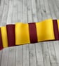School Wine and Yellow Gold Hairband with 5 Layer Two-tone Straight Bow - Image 3
