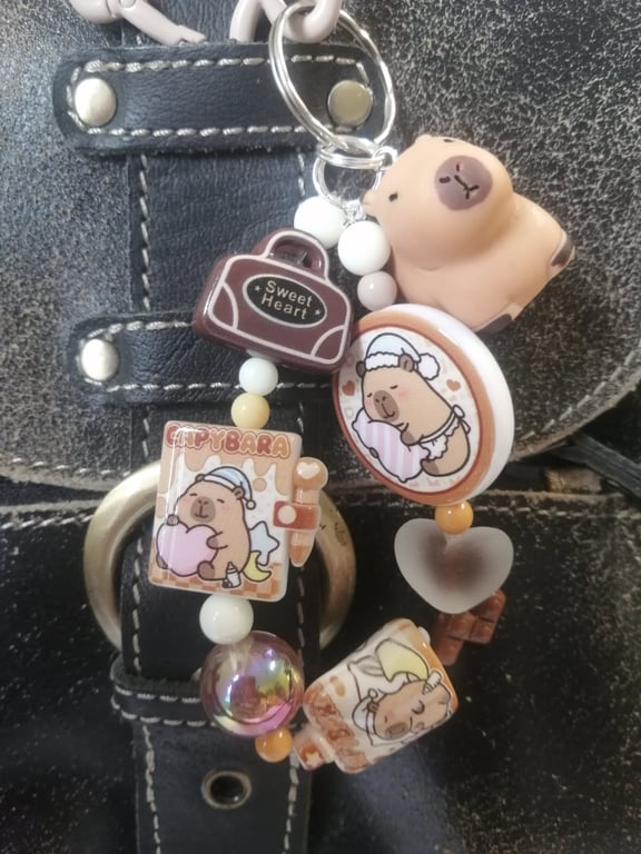 Capybara keychain or bag charm handmade 