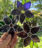 Stained Glass Flower Ring Suncatcher - Handmade Decoration - puple  - Image 5