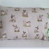 Rabbits  Cushion with  green  bobbles