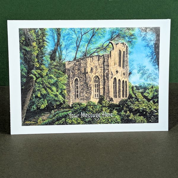 Leasowes Priory Art Card: Blank or Personalised A6-Size Greetings Card