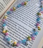 Little Garden Bead Necklace – Soft Pastel Flowers, Handmade Jewelry 