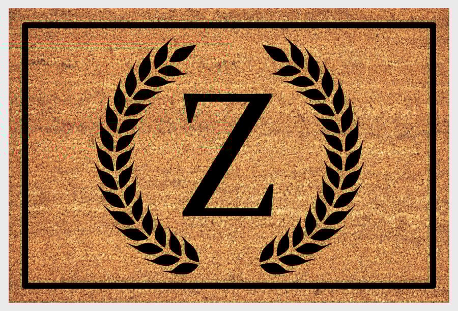 Z Letter Door Mat - Monogram Letter Z Welcome Mat - 3 Sizes