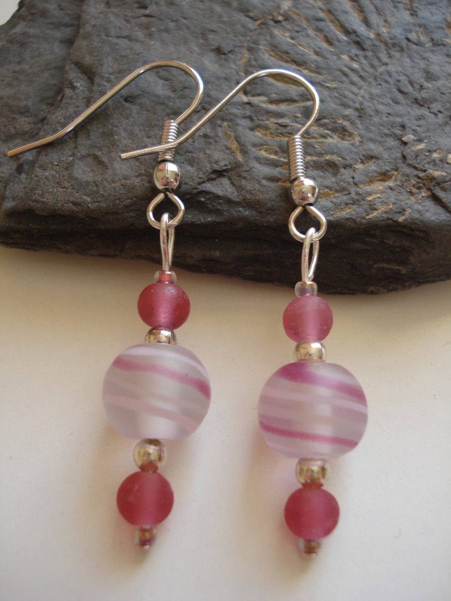 Pink Earrings, Handmade Earrings