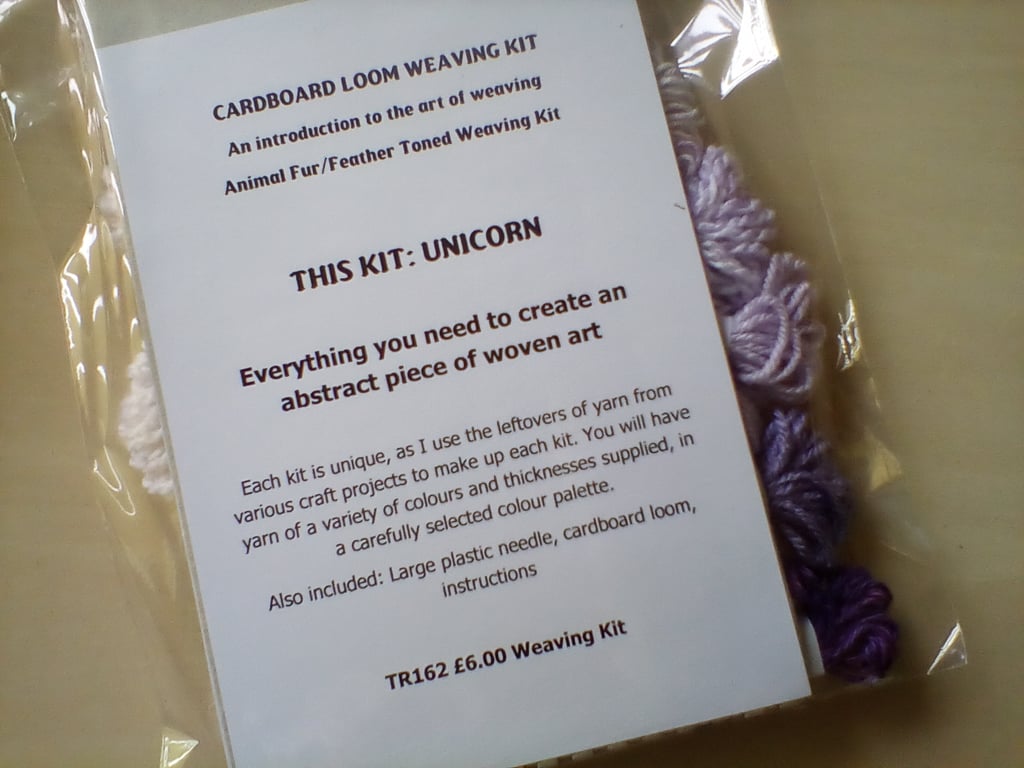 Unicorn Cardboard Loom Beginners Weaving Kit Abstract Art