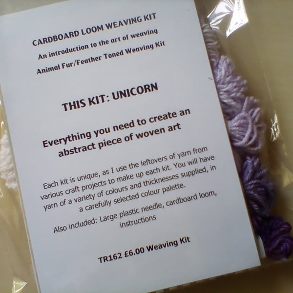 Unicorn Cardboard Loom Beginners Weaving Kit Abstract Art