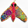 Seconds Sunday Moth Hanging Decoration Textile Art