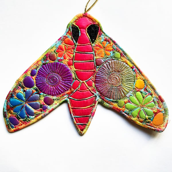 Seconds Sunday Moth Hanging Decoration Textile Art