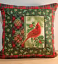Christmas cushion, Cardinal bird C - Image 4