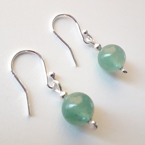 Aventurine earrings sterling silver 