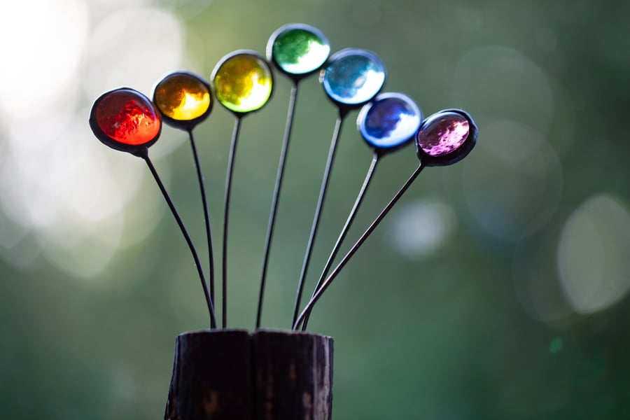 Small rainbow stained glass suncatcher ornament