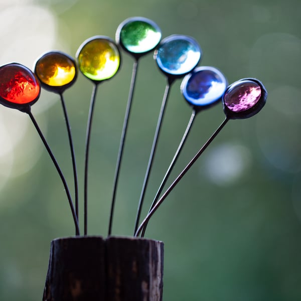 Small rainbow stained glass suncatcher ornament