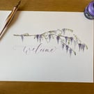 Personalised A4 Watercolour Wisteria Print 