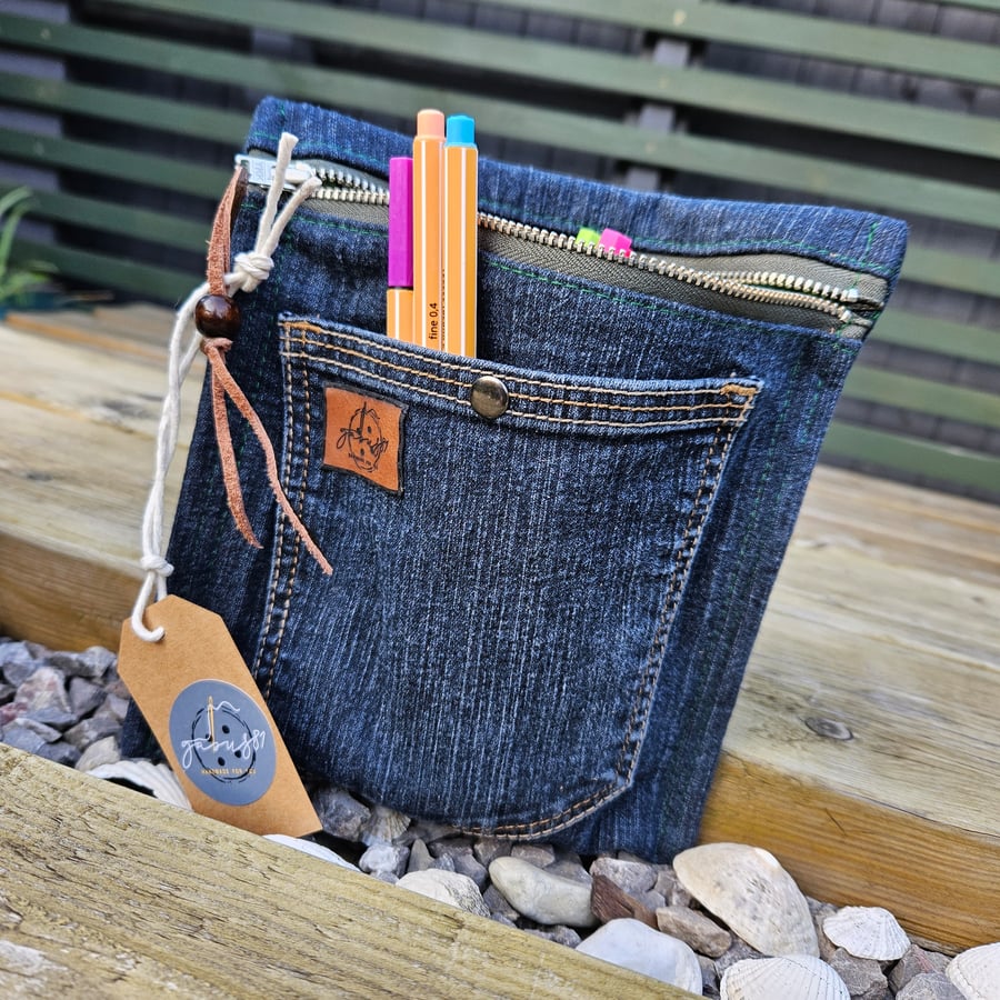 Jeans pencil case Folksy