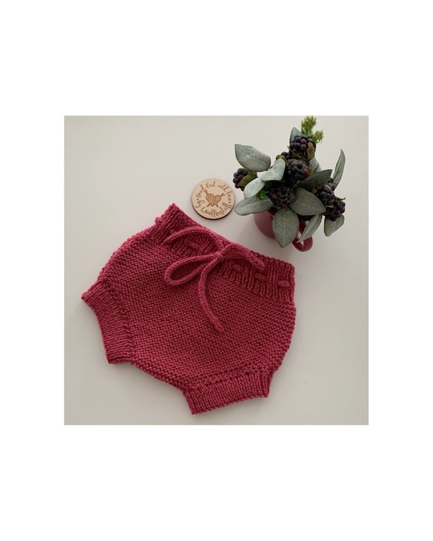 Made To Order Handknitted Clover Baby Shorts. 7 sizes. Any colour.