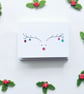 Reindeer CHRISTMAS Greetings Card pack, A7 Card, Blank Inside, Mini cards, xmas - Image 1