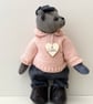 Teddy, handmade UK designed adult collectors bear. One of a kind keepsake gift - Image 6