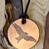 Red Kite - Handmade Etched Copper Pendant Necklace